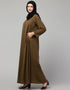 Modest Light Brown Front open with Zip Daily wear Basic Abaya Lifestyle Images